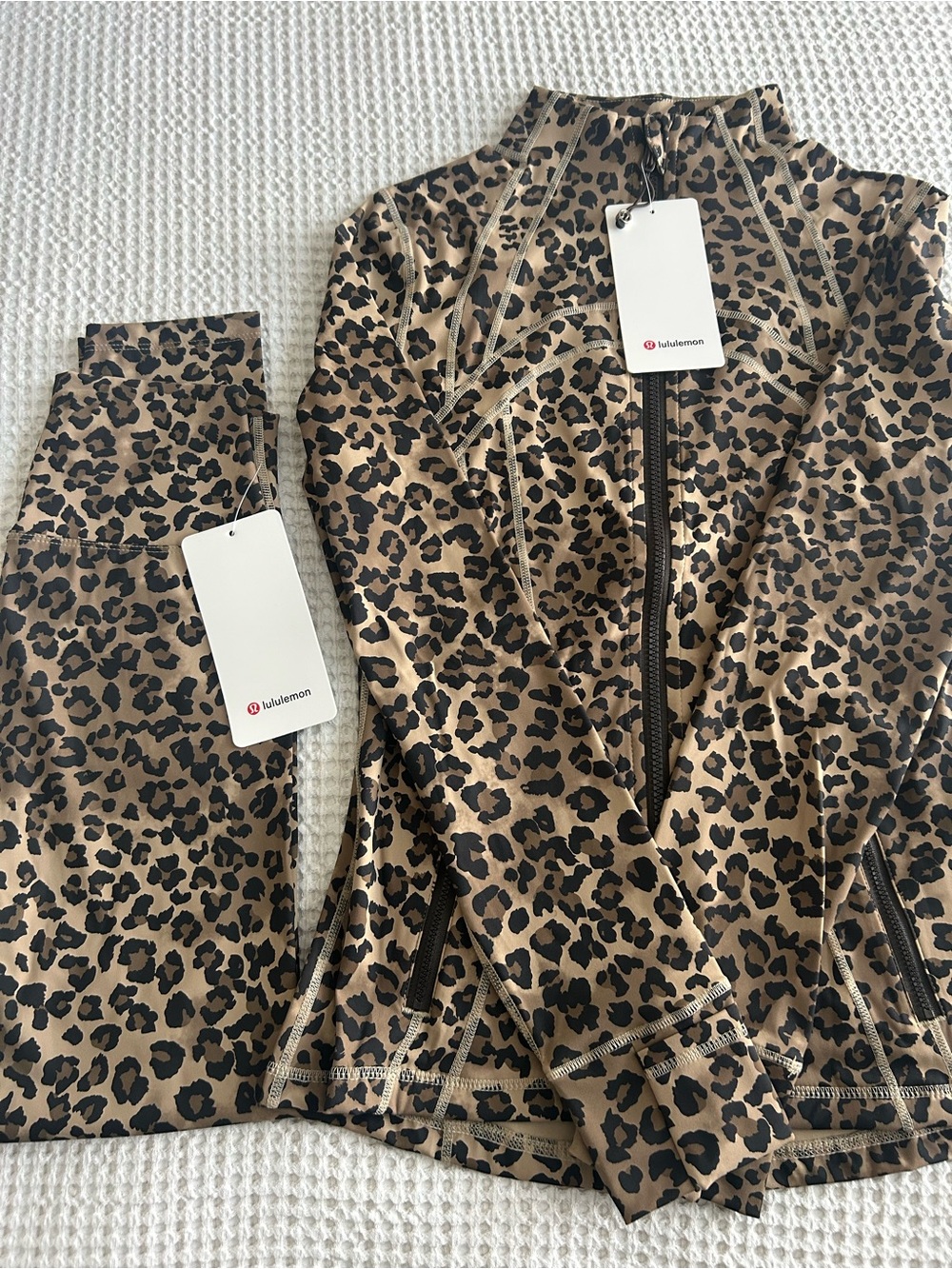 lululemon athletica Leopard-Print Zip Jacket in Tan and Black
